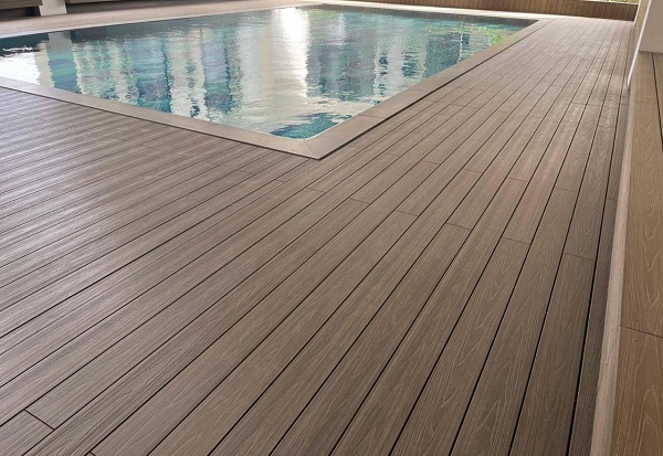 Nhựa giả gỗ ngoài trời Tecwood GJ-145K21 Walnut lát bể bơi