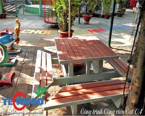 bàn ghế gỗ ngoài trời