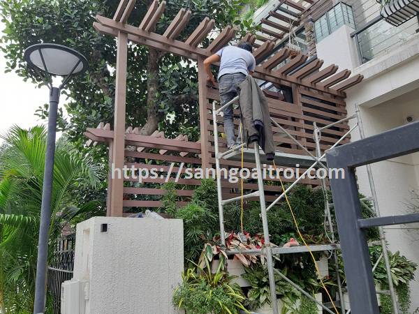 lắp hàng rào gỗ