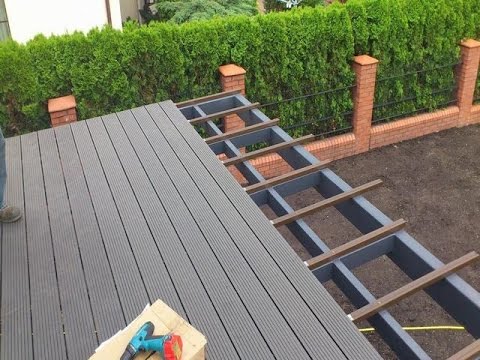 thi công sàn gỗ nhựa ngoài trời trên hệ khung xương